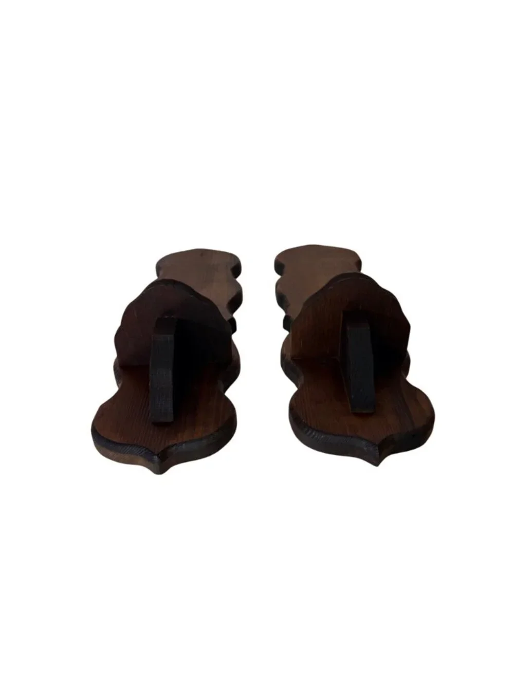 Wood Wall Candle Sconces Pair Colonial Early American Farmhouse Vtg Country Deco